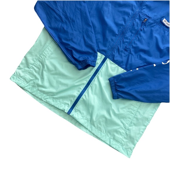 Columbia PFG Hooded Windbreaker Jacket Blue Mint Fishing Outdoor Size L Mens - Picture 3 of 9
